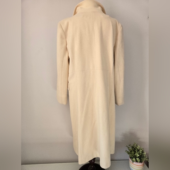 VINTAGE NICOLE Wool And Cashmere Cream Full Length Women's Coat. Size 10 - Picture 5 of 13
